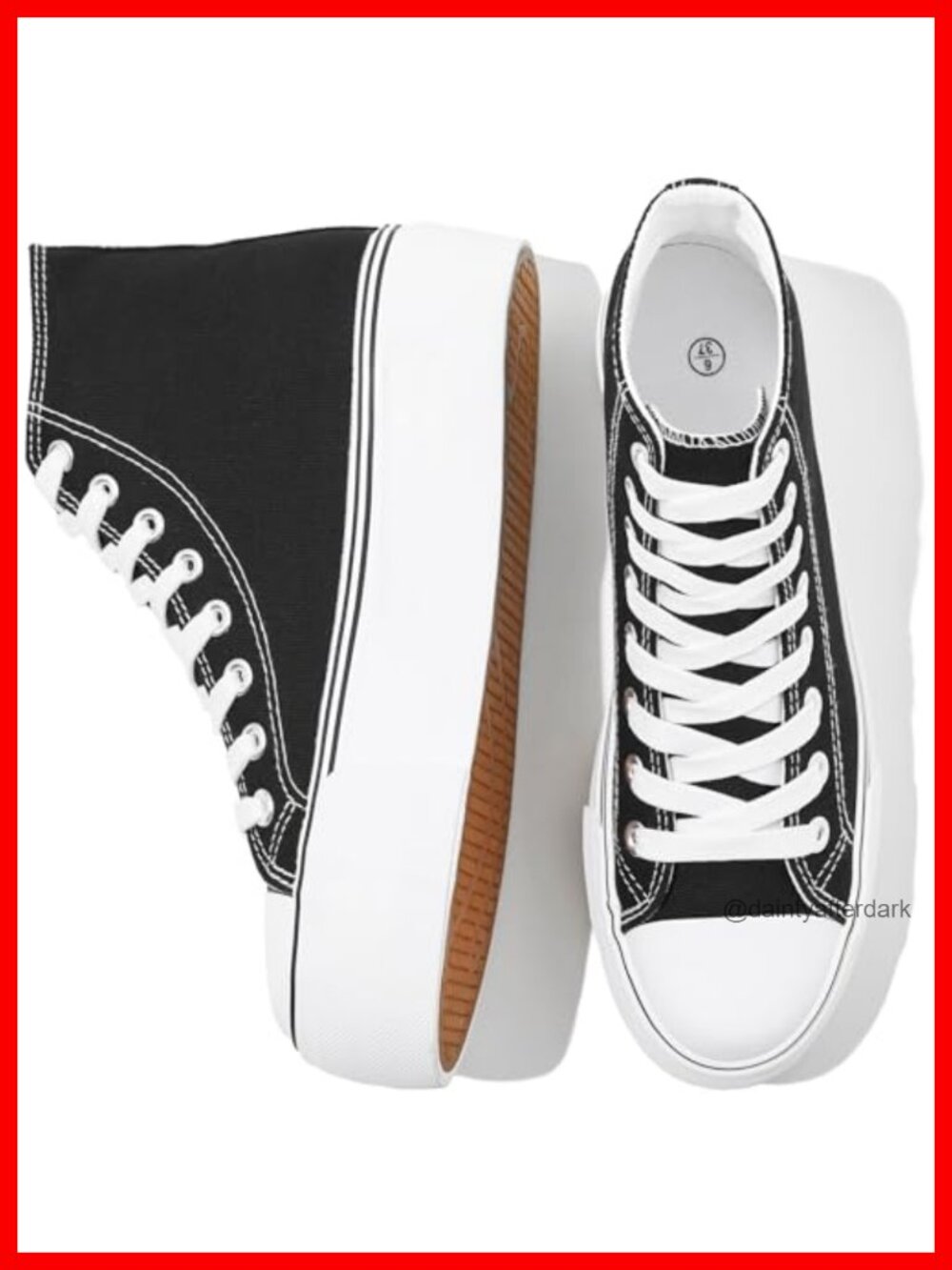 High Top Canvas Platform Sneakers Women's Breathable Lace-Up Walking Shoes 30mm
